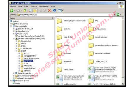 Criando Pastas no Linux via Windows Explorer - Em maquinas Windows 2000, XP Professional - Veja imagem - Smart Union - São Paulo - SP - Samba - CIFS - SMB SERVER - Clone Microsoft - Windows
