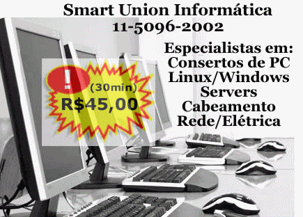 Integração de soluções em Linux, Microsoft Windows 2000/2003/2008, Cabeamento Estruturado, Instalações de rede Elétricas, Outsourcing/terceirização - Smart Union SP (11)98163-2189 - São Paulo/SP wifi windows rede domestica sp
